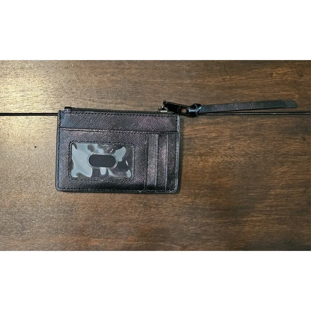 Marc Jacobs Snapshot Card Wallet With Keychain Black Shimmer